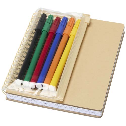 Squiggle B6 notitieboek met harde kaft en stiftenset