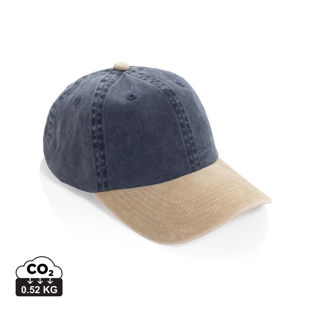 BEAU AWARE™ Washed 6 panel 270gsm cotton twill two tone cap