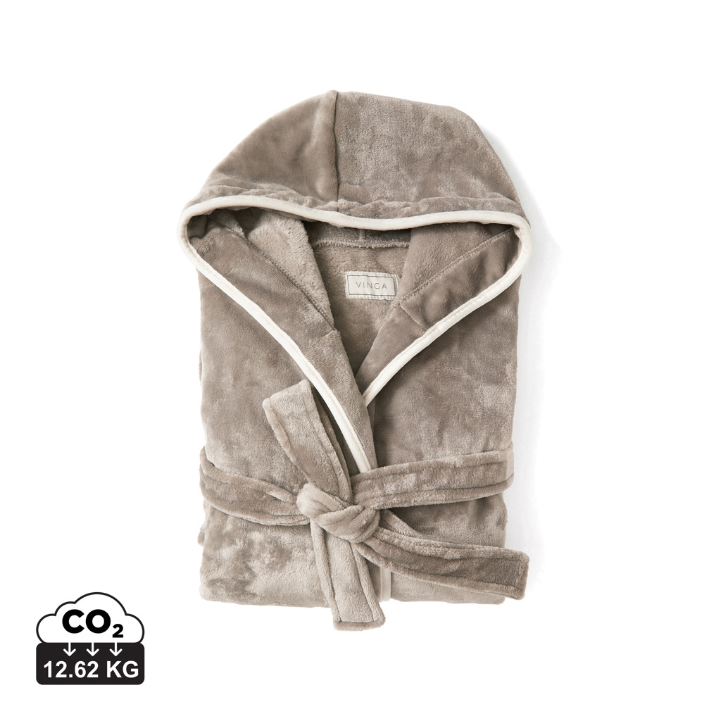 VINGA Louis luxe pluche RPET badjas maat L/XL