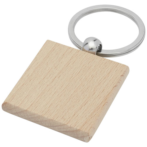 Gioia beukenhouten vierkante sleutelhanger