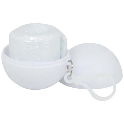Fog poncho in ronde plastic verpakking met karabijnhaak