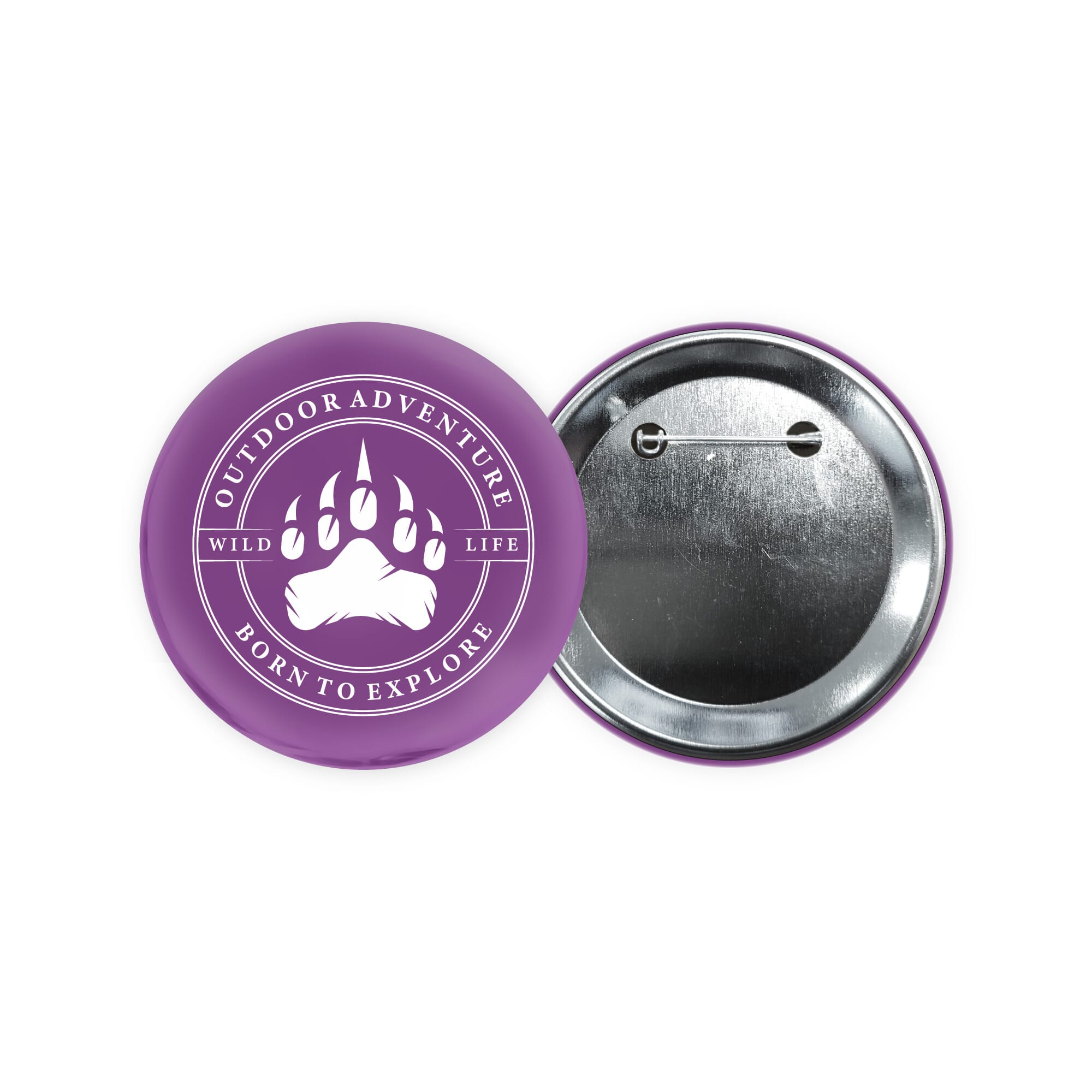 Metalen button 75mm met dubbel gezekerde speld