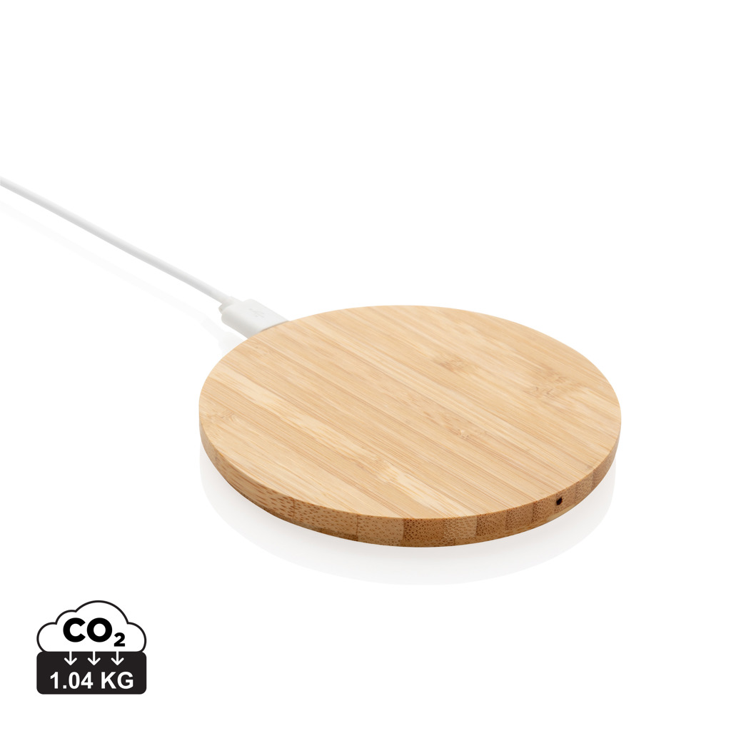 Bamboe 5W draadloze oplader rond