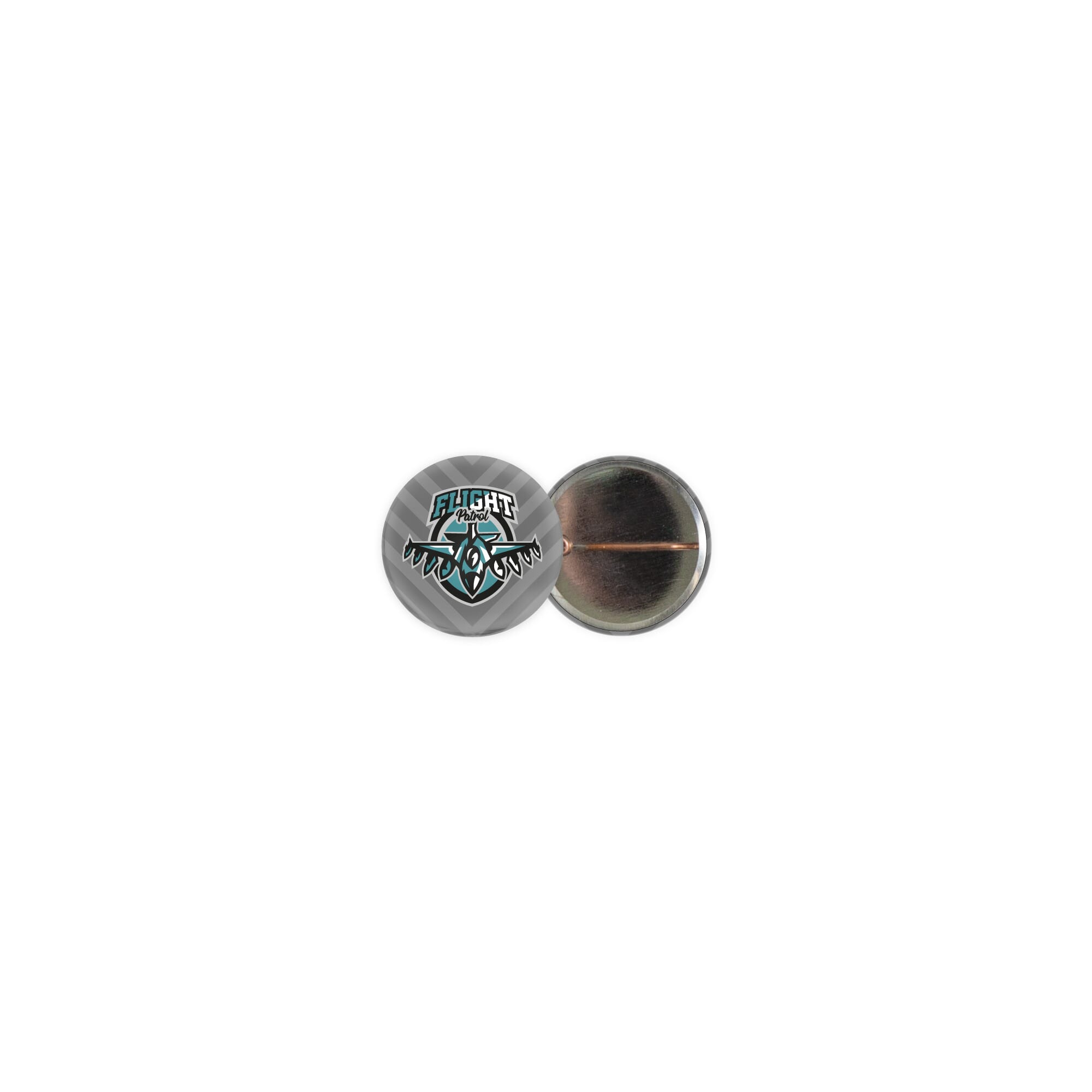 Metalen button 31mm met dubbel gezekerde speld