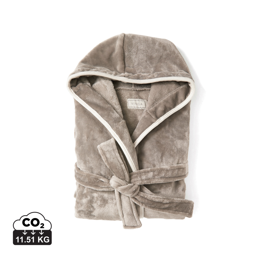 VINGA Louis luxe pluche RPET badjas maat S/M