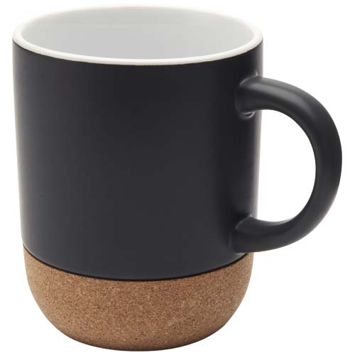 Billie 300 ml mok van keramiek met kurkdetails en matte afwerking