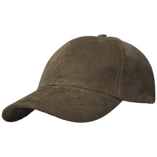 Hutton 280 g/m² 6 panel cap van gerecycled corduroy