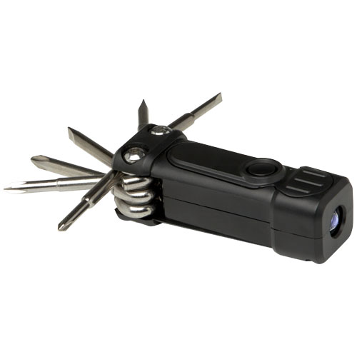 Octo 8-in-1 schroevendraaierset van RCS gerecycled plastic met zaklamp