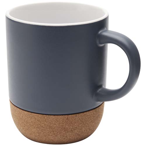 Billie 300 ml mok van keramiek met kurkdetails en matte afwerking