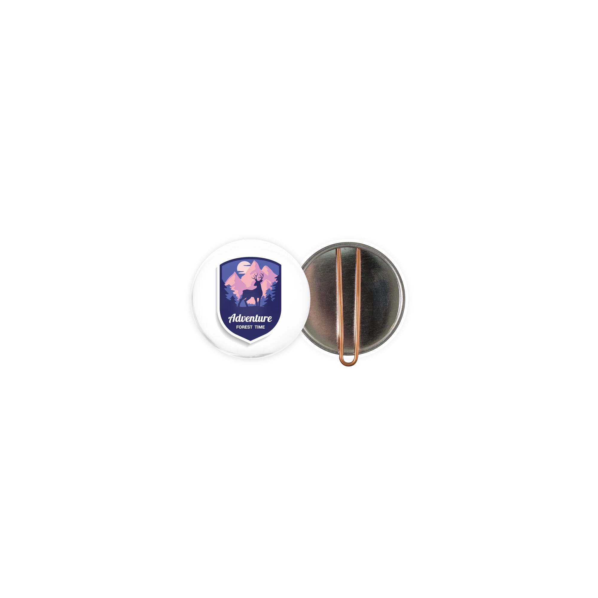 Metalen button 37mm met clip
